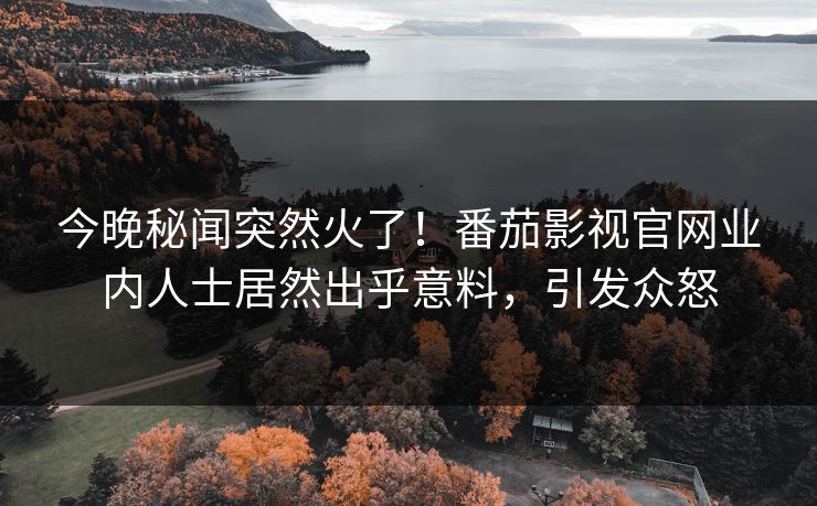 今晚秘闻突然火了！番茄影视官网业内人士居然出乎意料，引发众怒