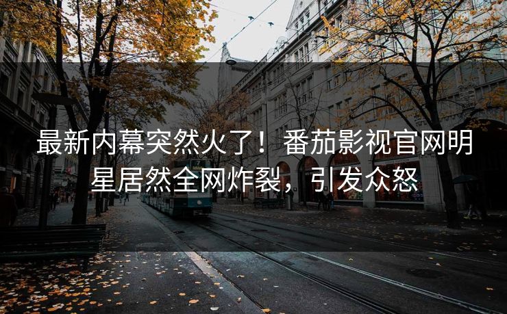 最新内幕突然火了！番茄影视官网明星居然全网炸裂，引发众怒