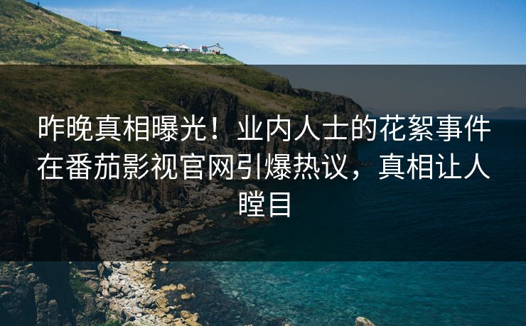 昨晚真相曝光！业内人士的花絮事件在番茄影视官网引爆热议，真相让人瞠目