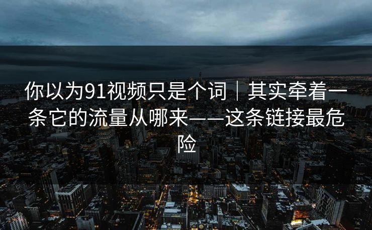 你以为91视频只是个词｜其实牵着一条它的流量从哪来——这条链接最危险